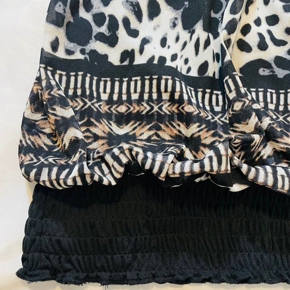 Maurices Womens Sz L Large Sleeveless Blouse Animal Tank Dressy Top Tie in Back - Picture 6 of 14